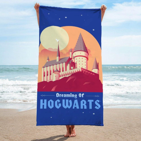 Harry Potter Dreaming of Hogwarts Beach Towel